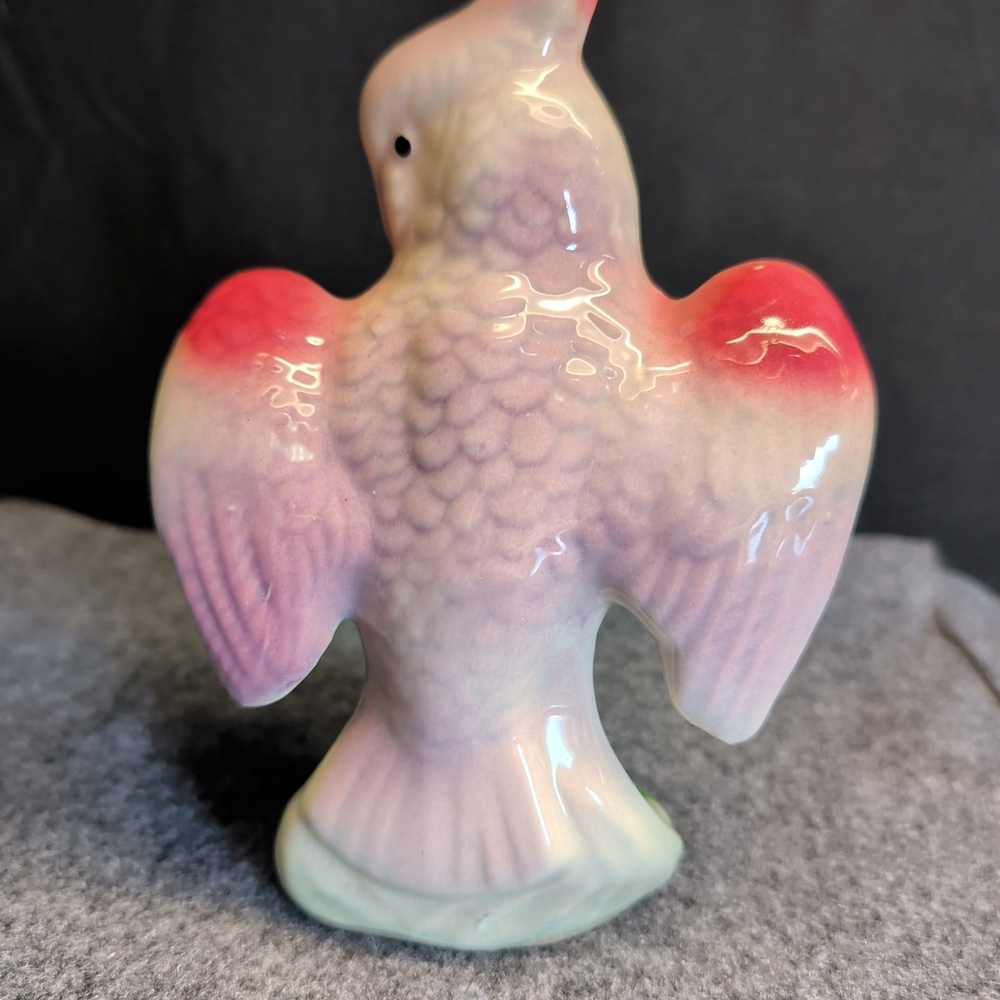 Pink and White Ceramic Bird Figurine - Picture 3 of 10